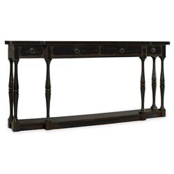 Albert Updated Traditional Black Distressed Oak Console Table