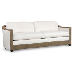 Palecek Pearson Coastal Ash Grey Rope Hardwood Frame White Performance Sofa - 86"W