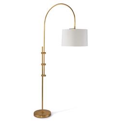 Arc Regency Natural Brass Steel Adjustable Arched Floor Lamp