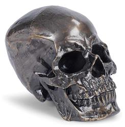 Antique Industrial Loft Antique Bronze Metal Skull Sculpture