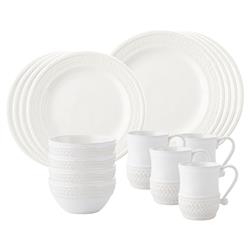 Juliska Le Panier French Country Whitewash Ceramic 16 Piece Place Setting