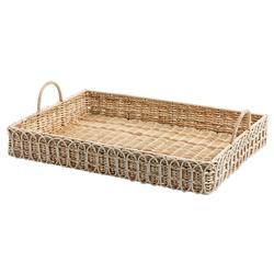 Juliska Provence Coastal Beach Whitewash Rattan Rectangular Tray