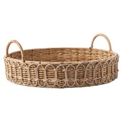 Juliska Provence Coastal Beach Whitewash Rattan Round Tray