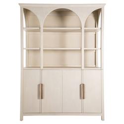 Edison French Country White Wood 2 Door Display Case China Cabinet
