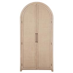 Elba Natural Rattan Wood Woven Arched China Cabinet