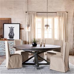 Vania Rustic Lodge Dark Brown Reclaimed Wood Dining Collection|