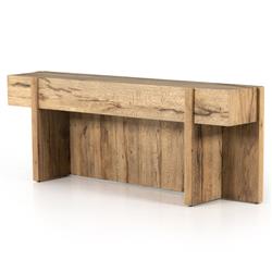 Beth Rustic Black Brown Oak Wood Rectangular Console Table