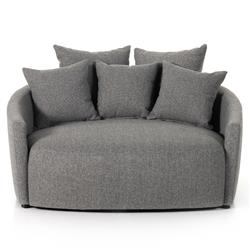 Louisa Modern Classic Grey Upholstered Round Sofa - 62"W