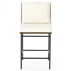 Inno Industrial Loft White Performance Seat Black Iron Frame Counter Stool