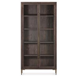 Yvette Rustic Clear Glass Dark Brown Reclaimed Pine Wood 2 Door Display Case