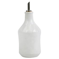 Pietra Serene Modern Classic White Stoneware Olive Oil Bottle