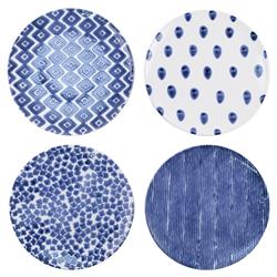 Santorini Global Bazaar Blue Ceramic Dinner Plates - Set of 4