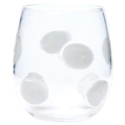 Drop Mid Century Modern White Stemless Wine Glass