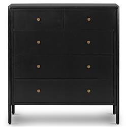Sutton Industrial Loft Black Iron Bronze Hardware 5 Drawer Dresser