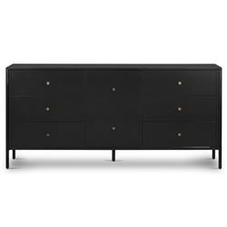 Sutton Industrial Loft Black Iron Bronze Hardware 8 Drawer Dresser