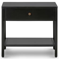 Sutton Industrial Loft Black Iron Bronze Hardware 1 Drawer End Table