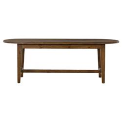 Nayden Rustic Lodge Brown Pine Wood Oval Trestle Dining Table - Small - 86.5&quot;W