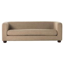 Jessie Modern Classic Brown Faux Shearling Sofa - 84"