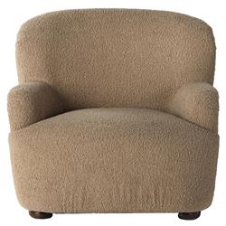 Kaden Modern Classic Brown Upholstered Boucle Wood Frame Wingback Arm Chair