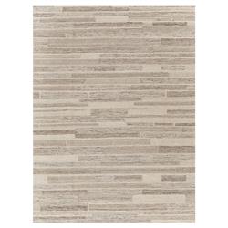 Scandinavian Mid Century Beige Wool Linear Patterned Rug - 5&#39;x8&#39;