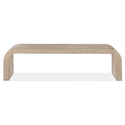Atkinson Modern Classic Brown Wood Curved Entryway Bench