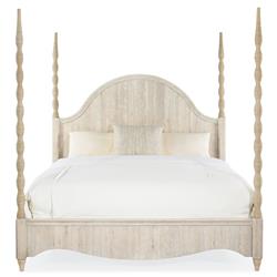 Arabelle Coastal Beach Grey Oak Wood Woven Rope Poster Bed - King