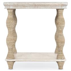 Miguel Coastal Beach Brown Oak Wood Rope Wrapped Rectangular Side End Table