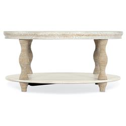 Miguel Coastal Beach Brown Oak Wood Rope Wrapped 2 Tier Round Coffee Table