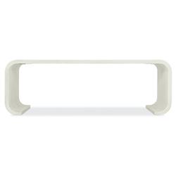 Dawson Modern Classic White Wood Curved Rectangular Coffee Table