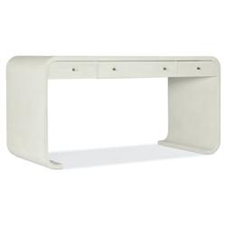 Dawson Modern Classic White Wood 3 Drawer Curved Writing Desk