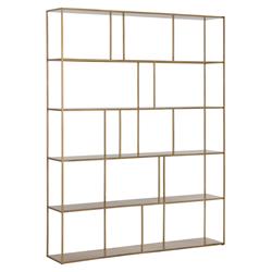 Cantrell Industrial Loft Antique Brass Iron 5 Tier Double Display Case