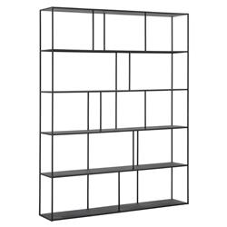 Cantrell Industrial Loft Matte Black Iron 5 Tier Double Display Case