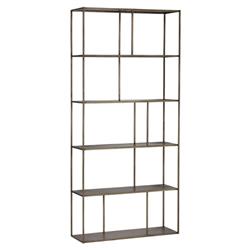 Cantrell Industrial Loft Antique Brass Iron 5 Tier Display Case