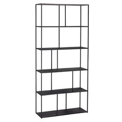 Cantrell Industrial Loft Matte Black Iron 5 Tier Display Case