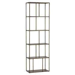 Cantrell Industrial Loft Antique Brass Iron 5 Tier Single Display Case