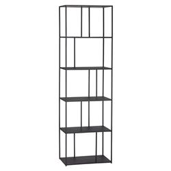 Cantrell Industrial Loft Matte Black Iron 5 Tier Single Display Case