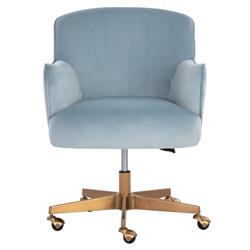 Taska Modern Classic Blue Upholstered Gold Steel Office Chair