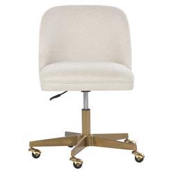 Newark Modern Classic Cream Upholstered Gold Office Chair