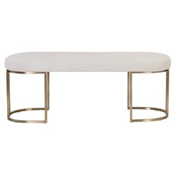 Aliyah Modern Classic Beige Performance Antique Brass Bench