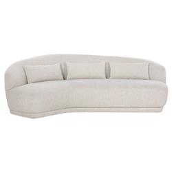 Fannie French Country Cream Performance Curved Sofa - 98"