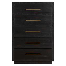 Dorwin Industrial Loft Espresso Brown Wood 5 Drawer Dresser