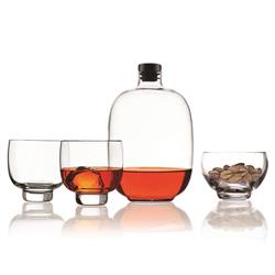 Malt Modern Classic Clear Crystal Decanter 4 Piece Gift Set