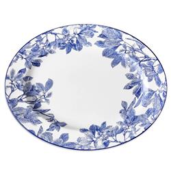 Arbor Coastal Beach Blue Porcelain Rimmed Oval Platter