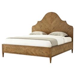 Ayra French Country Brown Wood Herringbone Bed - King