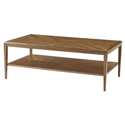 Ayra Mid Century Dawn Brown Oak 2 Tier Rectangular Coffee Table