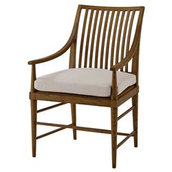 Ayra Grey Upholstered Dusk Brown Oak Windsor Dining Arm Chair