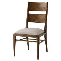 Ayra Grey Upholstered Dusk Herringbone Oak Dining Side Chair