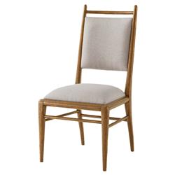 Ayra Grey Upholstered Back Dawn Brown Oak Dining Side Chair