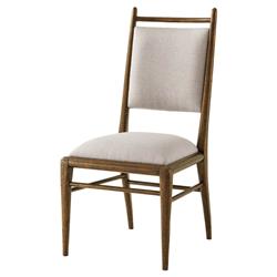 Ayra Grey Upholstered Back Dusk Brown Oak Dining Side Chair