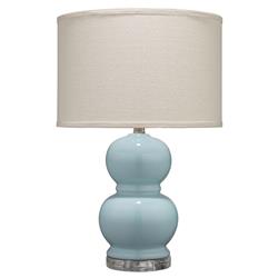Dwayne French Country Light Blue Glass Bedside Table Lamp
